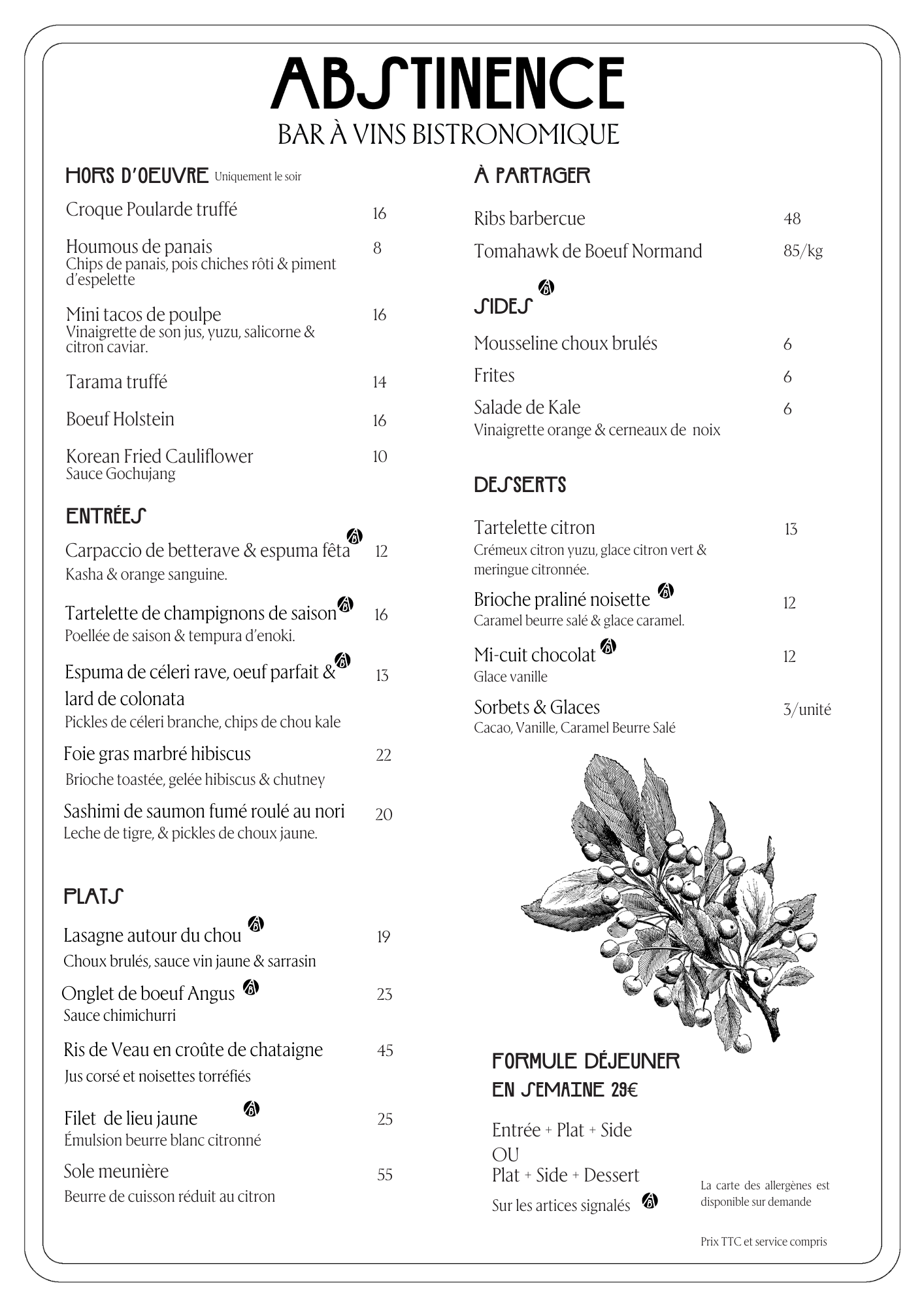 Abstinence Restaurant et Bar à Vinyles Paris 15ème